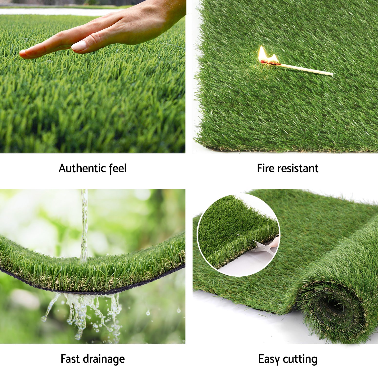 Artificial Grass 30mm 2mx5m 30SQM Synthetic Fake Lawn Turf Plastic Plant 4-coloured-5