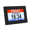 8Inch Digital Day Clock Calendar Alarm Black