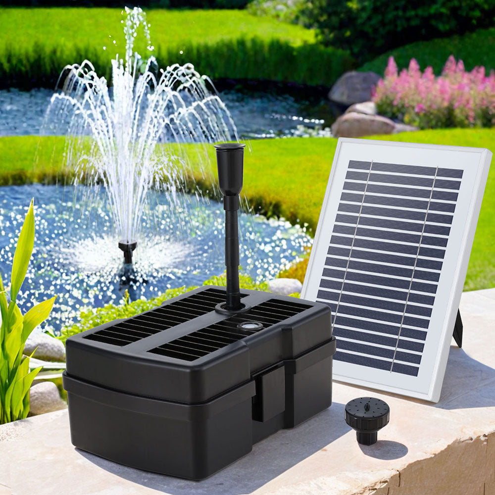 Solar Submersible Water Pond Fountain Pump with Filter Box 4.6FT 470L/H-7