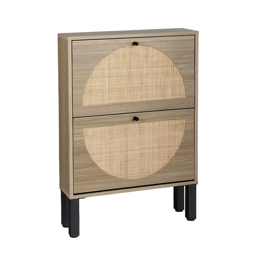Rattan Shoe Cabinet 2 Drawers