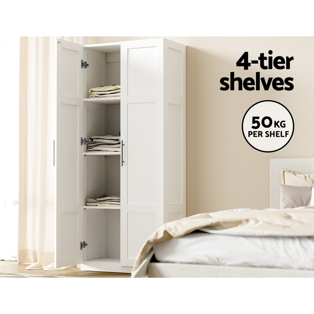 2 Door Wardrobe Bedroom Cupboard White