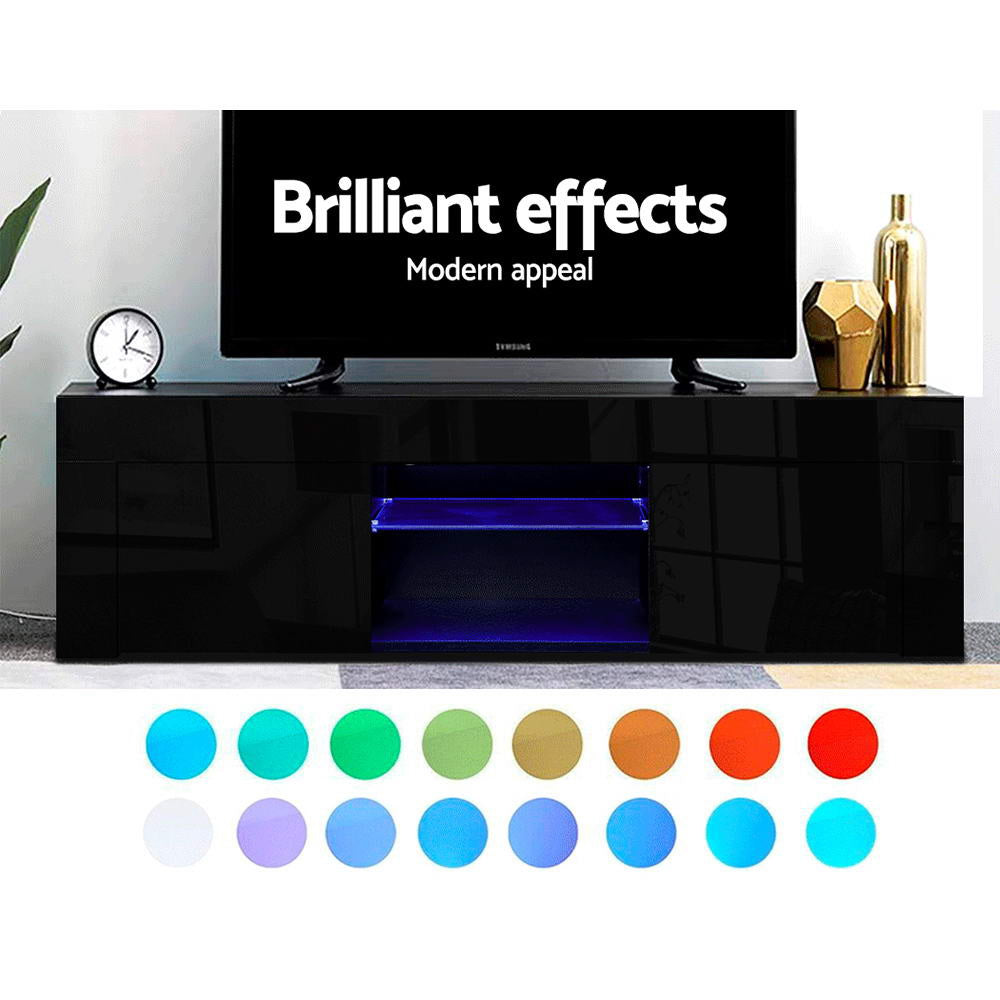 130cm RGB LED TV Entertainment Unit Gloss Black