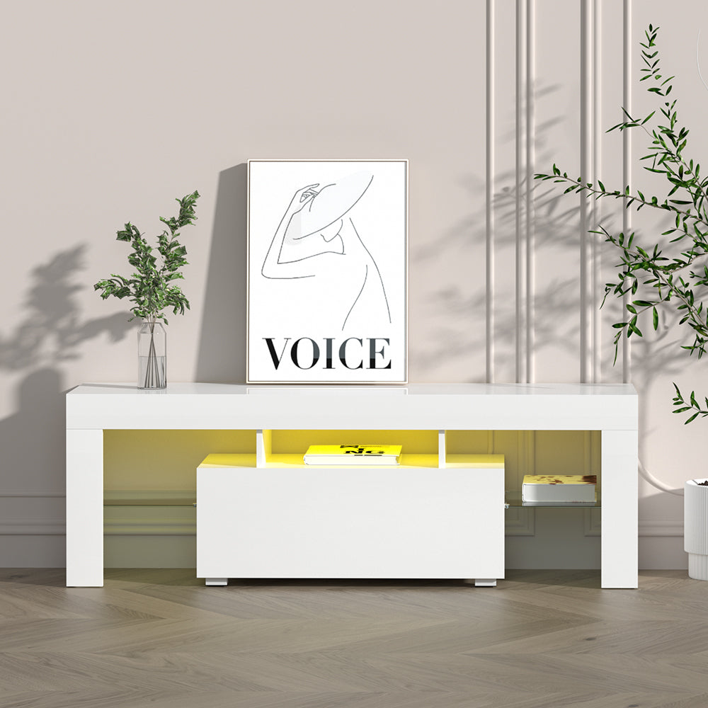 130CM LED Entertainment Unit in White Gloss