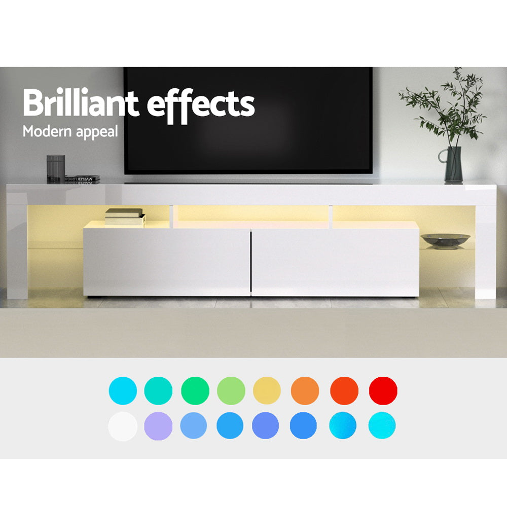 189CM LED Entertainment Unit in White Gloss