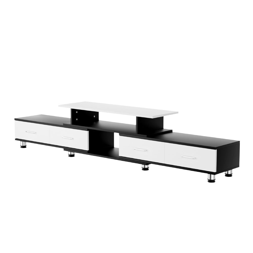 220CM TV Cabinet With Storage Drawers Black & White