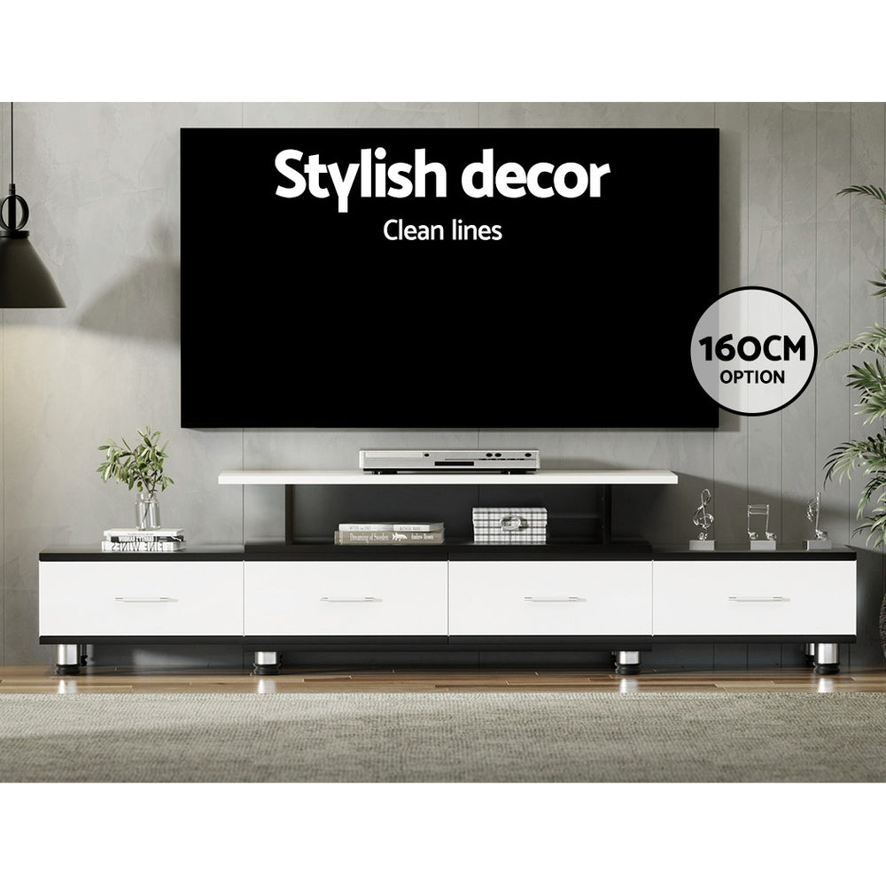 220CM TV Cabinet With Storage Drawers Black & White