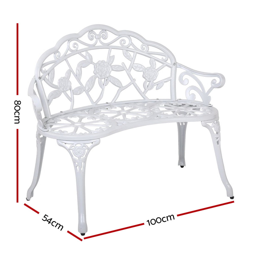 Victorian Garden Bench (White)