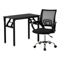Computer Desk Mesh Office Chair Set Foldable Home Study Table Black