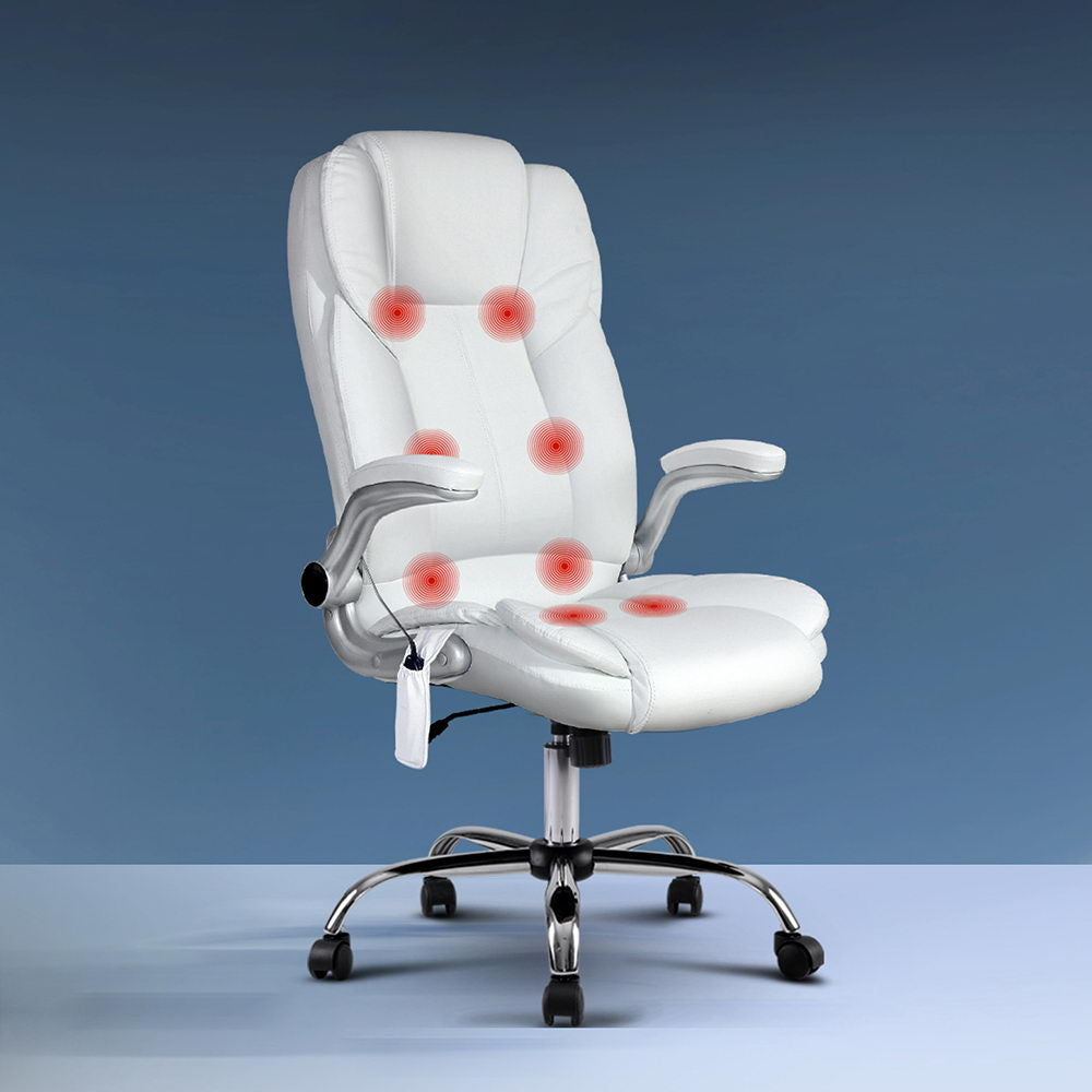 Kuro 8 Point Massage Office Chair (White)