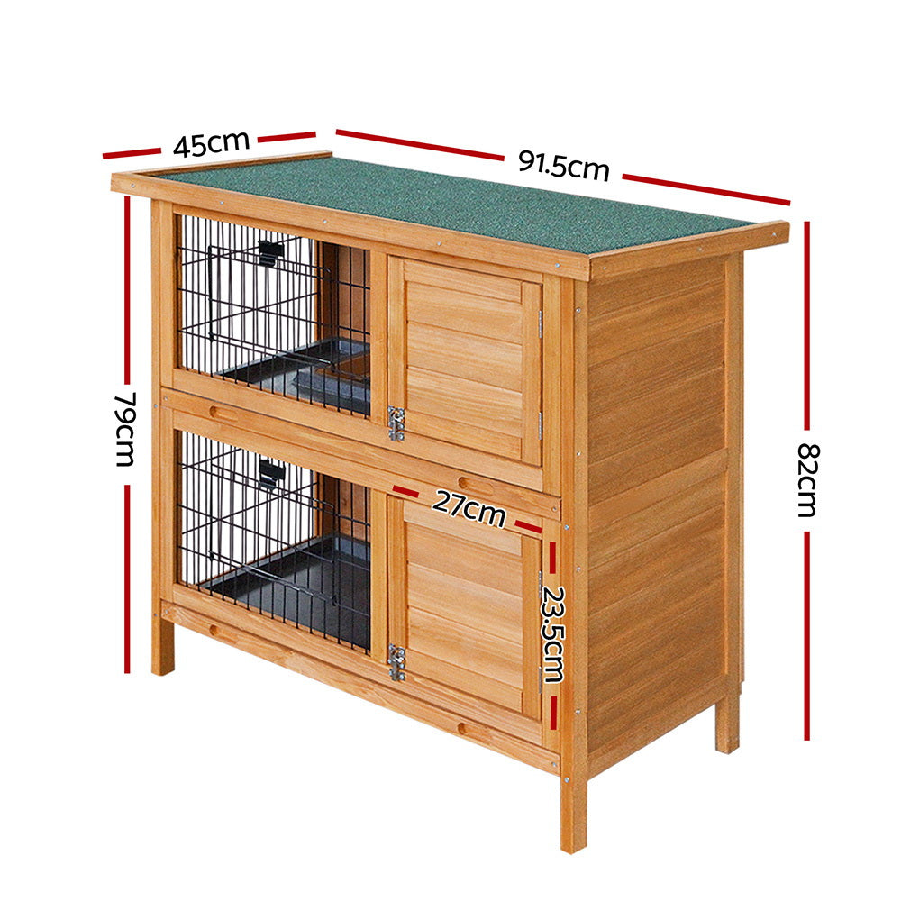 Rabbit Hutch Wooden Chicken Coop Pet Hutch 82cm x 91.5cm x 45cm