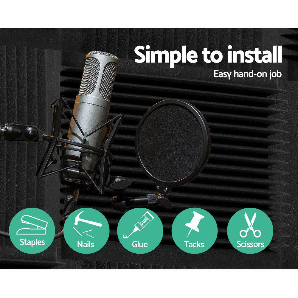 Acoustic Foam 40pcs 30x30x5cm Sound Absorption Proofing Panel Studio Wedge - Audio & Video > Acoustic Foam - Rivercity House & Home Co. (ABN 18 642 972 209) - Affordable Modern Furniture Australia