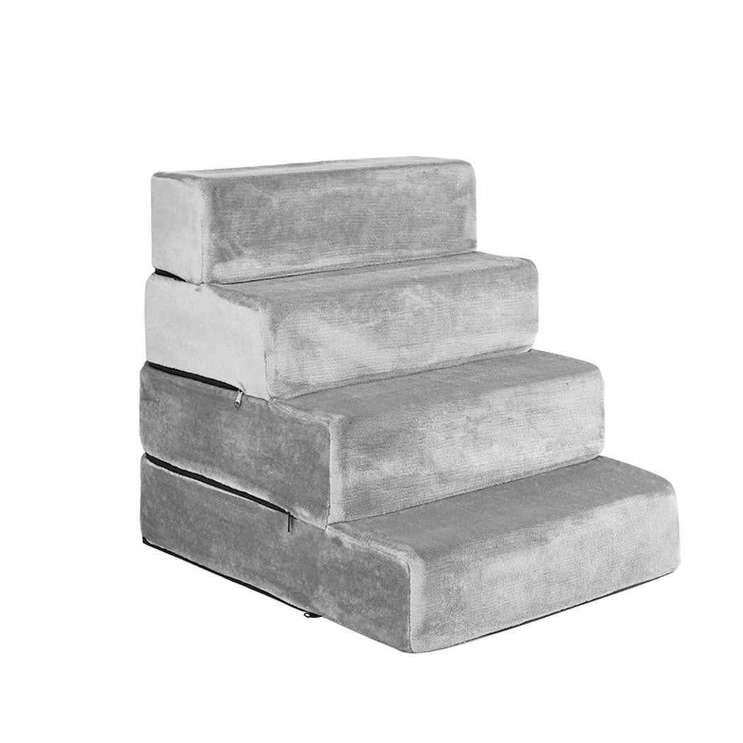 Adjustable 4 - Step XX - Large Pet Stair Ramp - Grey - Rivercity House & Home Co. (ABN 18 642 972 209) - Affordable Modern Furniture Australia