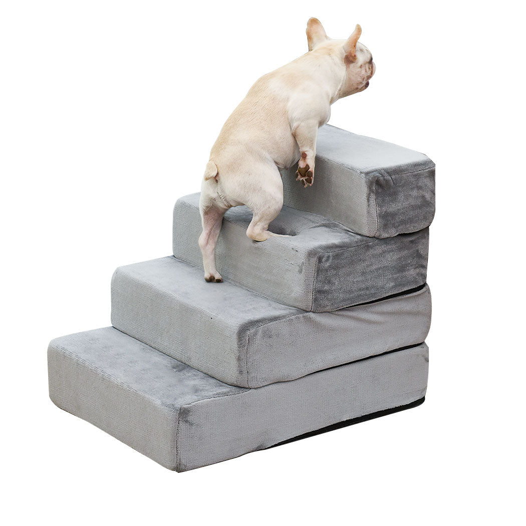 Adjustable 4 - Step XX - Large Pet Stair Ramp - Grey - Rivercity House & Home Co. (ABN 18 642 972 209) - Affordable Modern Furniture Australia