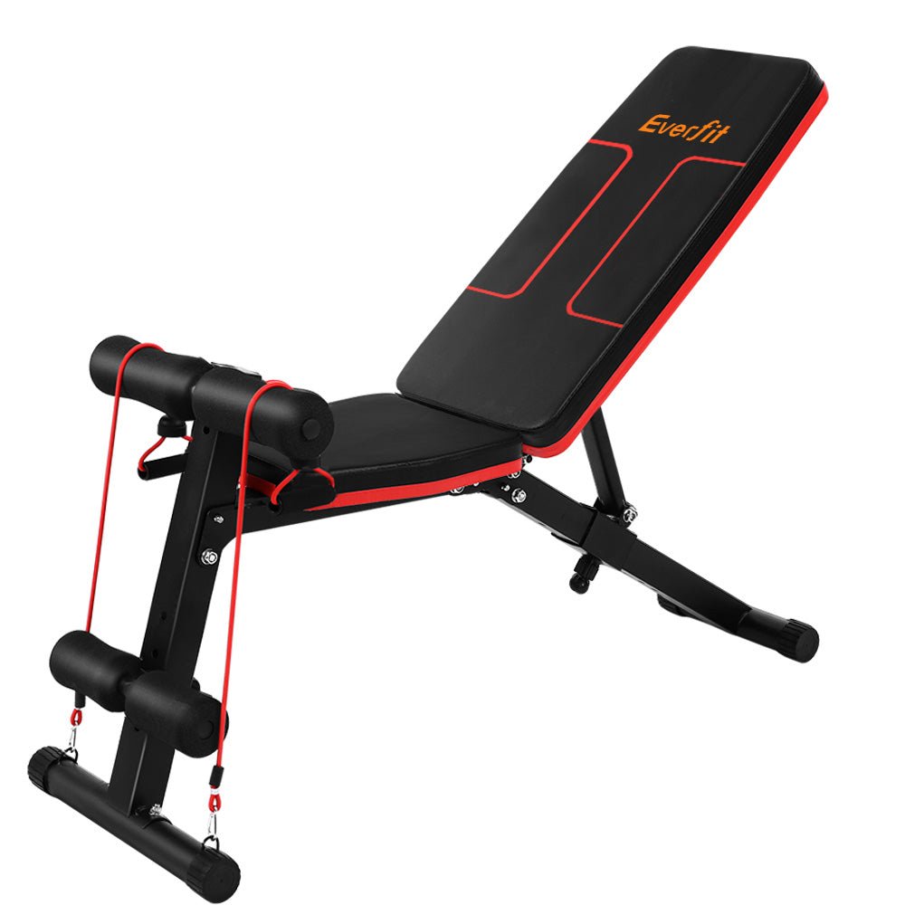 Adjustable FID Weight Bench Fitness Flat Incline Gym Home Steel Frame - Rivercity House & Home Co. (ABN 18 642 972 209) - Affordable Modern Furniture Australia