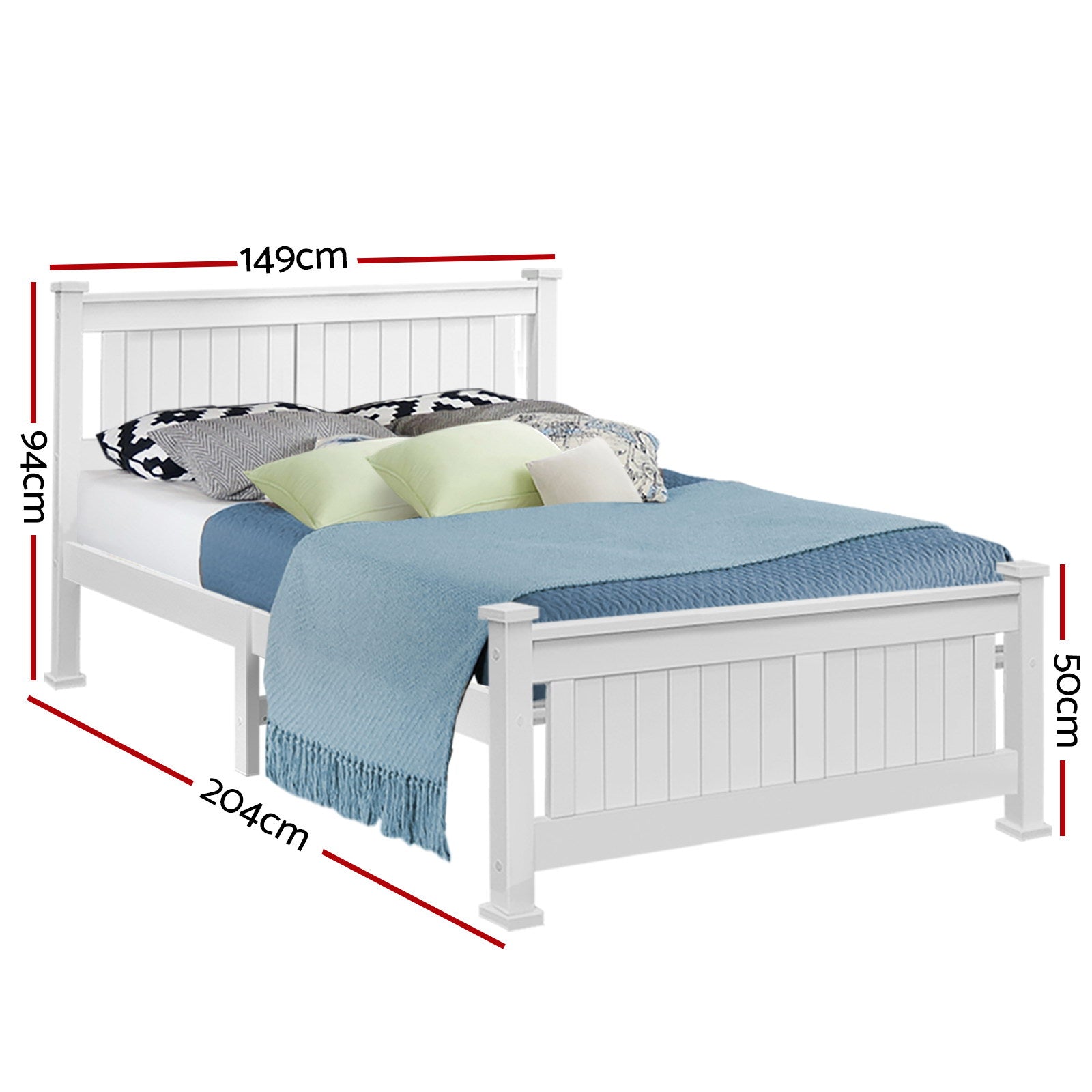 Airlie Wooden Double Bed Frame White - Rivercity House & Home Co. (ABN 18 642 972 209) - Affordable Modern Furniture Australia