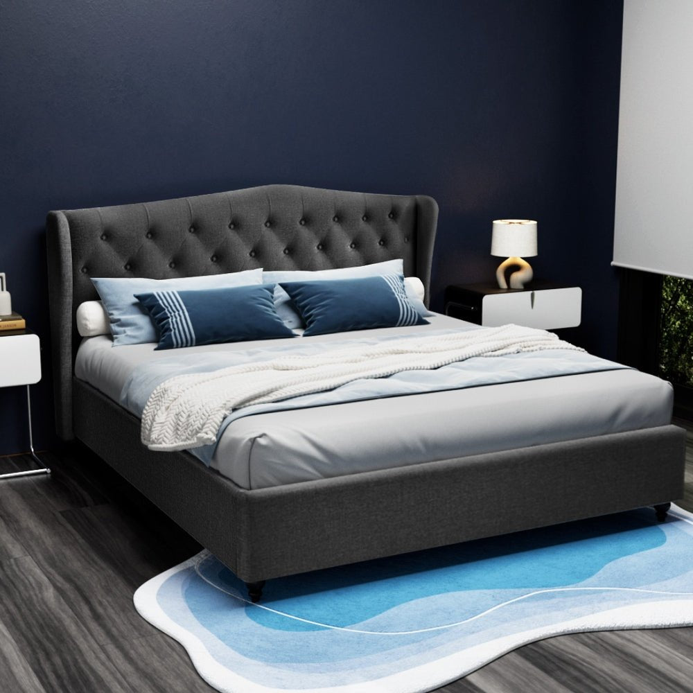 Altona King Bed Frame Charcoal - Rivercity House & Home Co. (ABN 18 642 972 209) - Affordable Modern Furniture Australia
