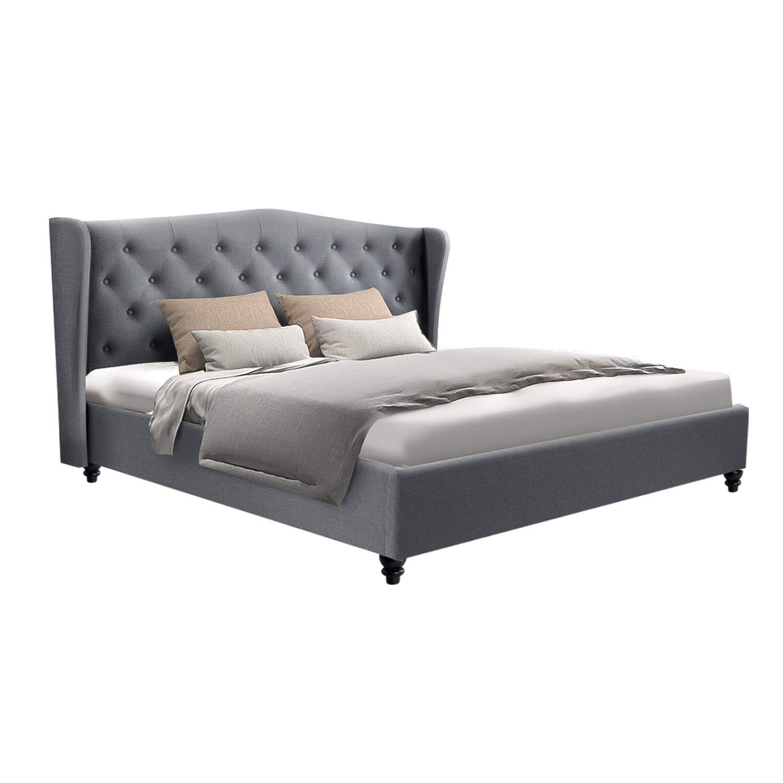 Altona King Bed Frame Grey - Rivercity House & Home Co. (ABN 18 642 972 209) - Affordable Modern Furniture Australia