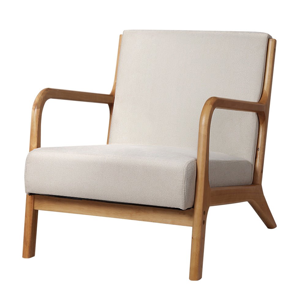 Amy Lounge Accent Armchair - Beige - Furniture > Living Room - Rivercity House & Home Co. (ABN 18 642 972 209) - Affordable Modern Furniture Australia