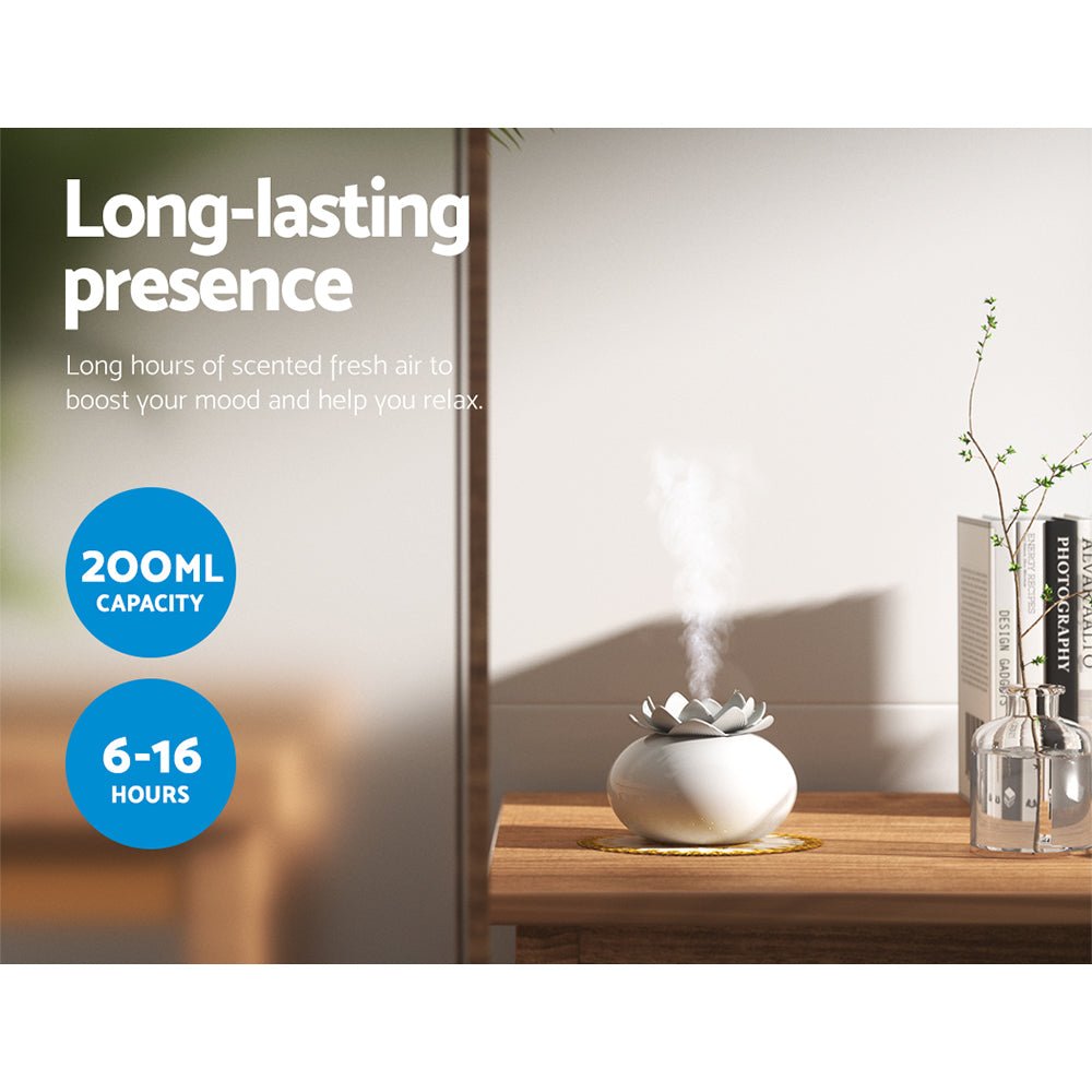 Aroma Diffuser Aromatherapy Lotus 200ml - Appliances > Aroma Diffusers & Humidifiers > Aroma Diffusers - Rivercity House & Home Co. (ABN 18 642 972 209) - Affordable Modern Furniture Australia