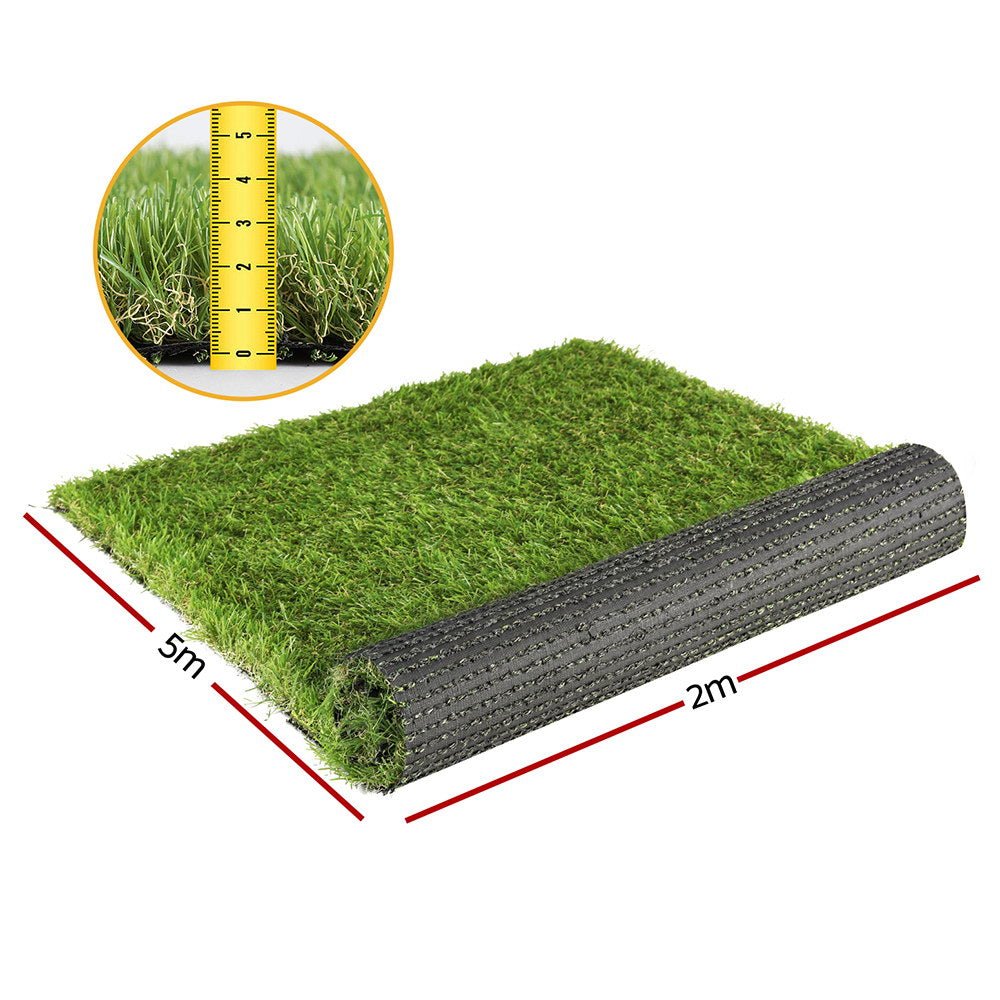 Artificial Grass 35mm 2mx5m Synthetic Fake Lawn Turf Plastic Plant 4 - coloured - Home & Garden > Artificial Plants - Rivercity House & Home Co. (ABN 18 642 972 209) - Affordable Modern Furniture Australia