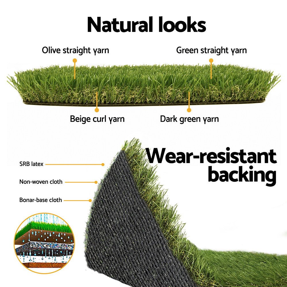 Artificial Grass 45mm 1mx10m Synthetic Fake Lawn Turf Plastic Plant 4 - coloured - Home & Garden > Artificial Plants - Rivercity House & Home Co. (ABN 18 642 972 209) - Affordable Modern Furniture Australia
