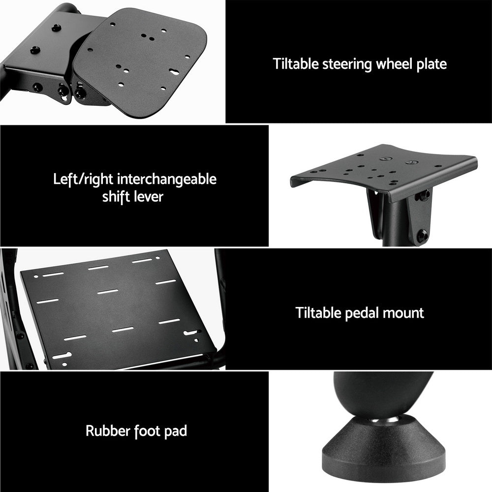 Artiss Racing Simulator Cockpit Steering Wheel Gaming Chair Blue - Furniture > Bar Stools & Chairs - Rivercity House & Home Co. (ABN 18 642 972 209) - Affordable Modern Furniture Australia