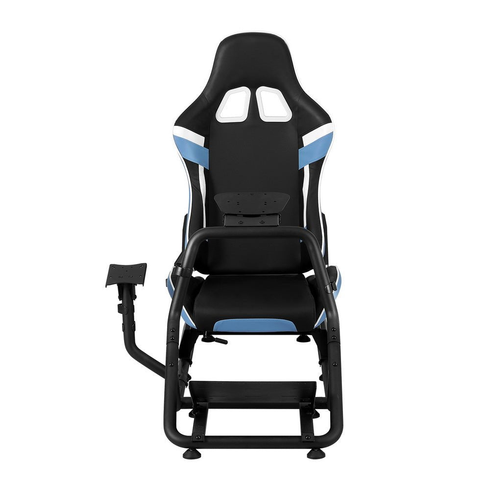 Artiss Racing Simulator Cockpit Steering Wheel Gaming Chair Blue - Furniture > Bar Stools & Chairs - Rivercity House & Home Co. (ABN 18 642 972 209) - Affordable Modern Furniture Australia