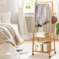 Bamboo Clothes Hanger Stand & Display Shelf