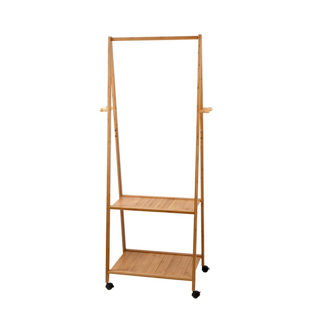 Bamboo Clothes Hanger Stand & Display Shelf - Rivercity House & Home Co. (ABN 18 642 972 209) - Affordable Modern Furniture Australia