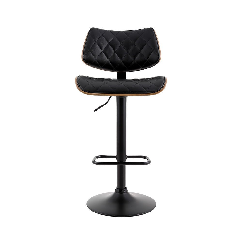 Bar Stools Kitchen Dining Chairs Gas Lift Stool Wooden Leather Black - Furniture > Bar Stools & Chairs - Rivercity House & Home Co. (ABN 18 642 972 209) - Affordable Modern Furniture Australia