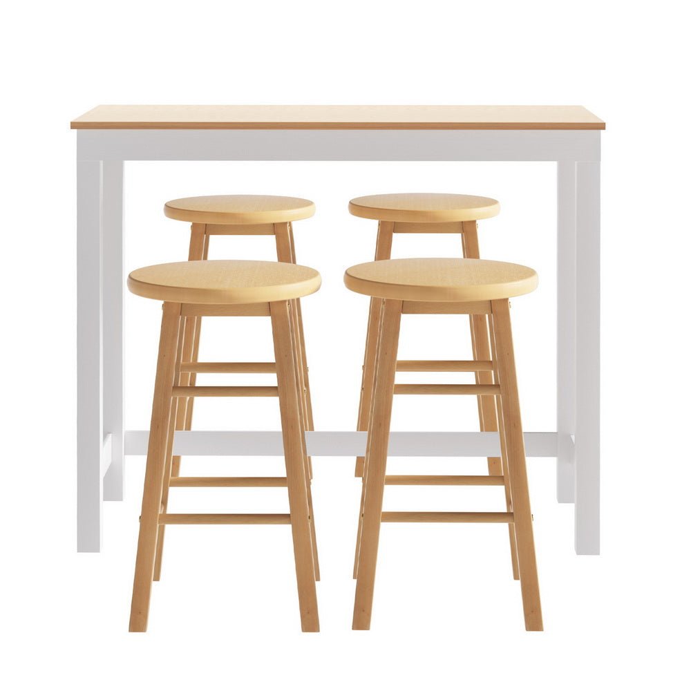 Bar Table and Stools Set Dining Desk Kitchen Chairs Cafe Pub - Furniture > Bar Stools & Chairs > Table & Bar Stools - Rivercity House & Home Co. (ABN 18 642 972 209) - Affordable Modern Furniture Australia