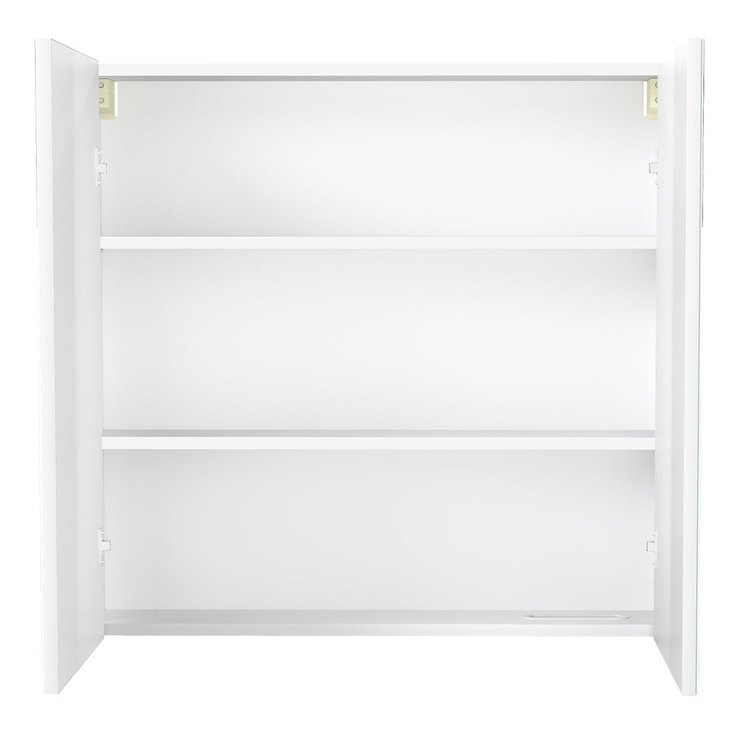 Bathroom Mirror Cabinet 75CM with 5X Magnifying Mirror & Soft - Close Hinges - White - Rivercity House & Home Co. (ABN 18 642 972 209) - Affordable Modern Furniture Australia