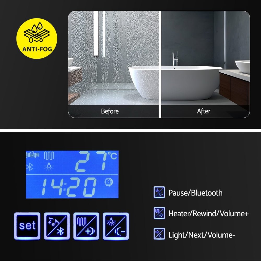 Bathroom Mirror Wall Cabinet LED Light Vanity Shaving Medicine Storage Organiser - Furniture > Bathroom - Rivercity House & Home Co. (ABN 18 642 972 209) - Affordable Modern Furniture Australia