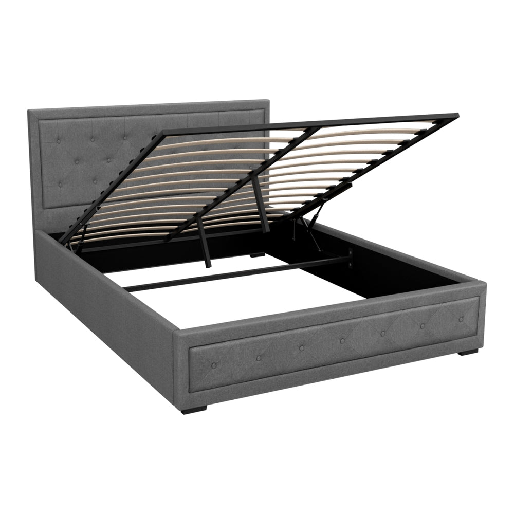 Bronte Storage Queen Bed Frame Grey - Rivercity House & Home Co. (ABN 18 642 972 209) - Affordable Modern Furniture Australia