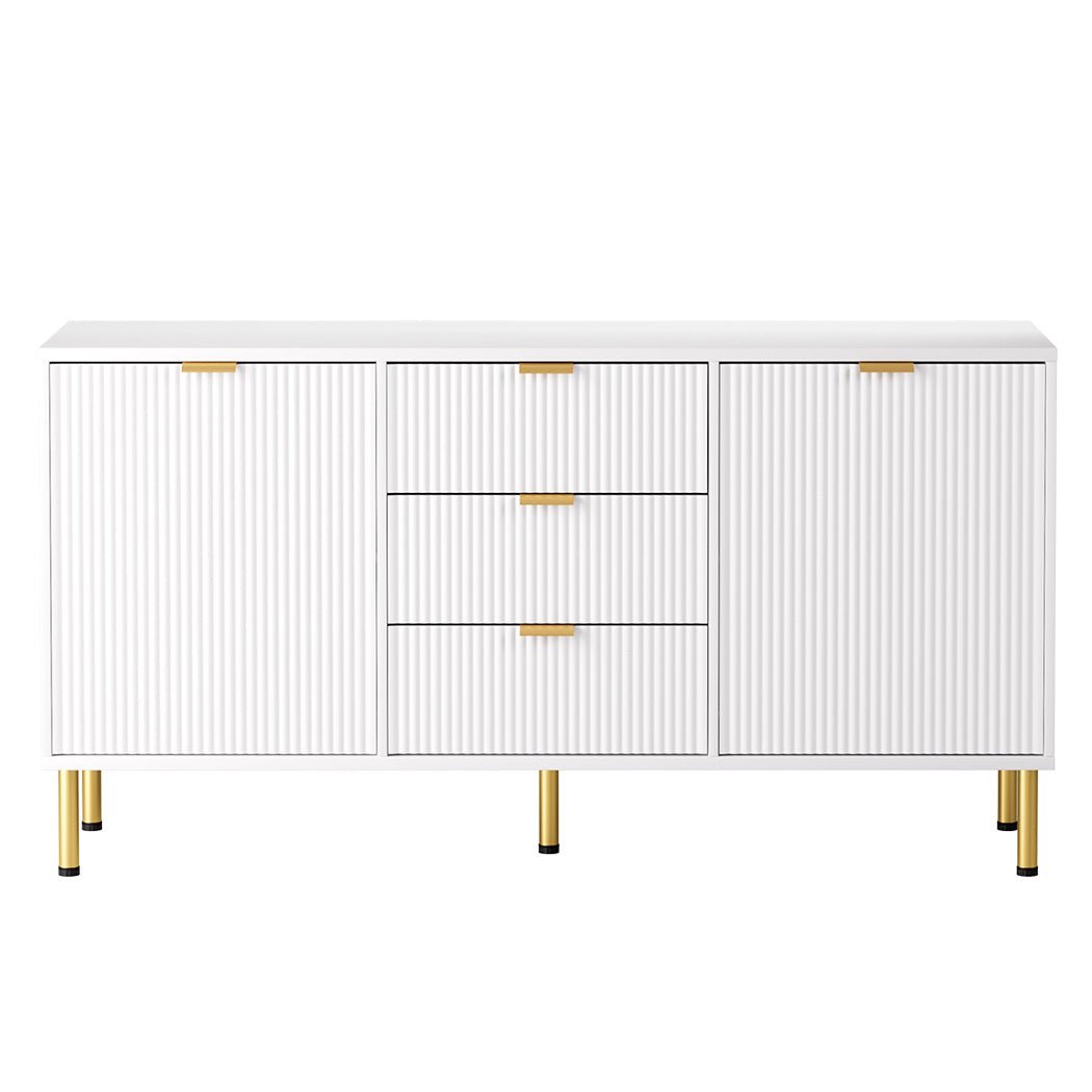Buffet Sideboard with 3 Drawers & 2 Doors, Large Storage - White - Rivercity House & Home Co. (ABN 18 642 972 209) - Affordable Modern Furniture Australia
