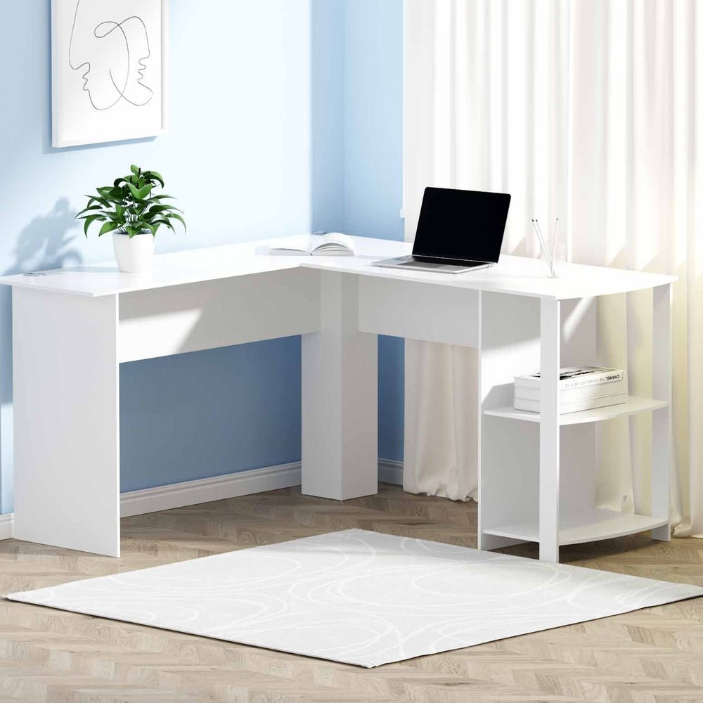 Bulimba L - Shape Corner Desk (White) - Furniture - Rivercity House & Home Co. (ABN 18 642 972 209) - Affordable Modern Furniture Australia