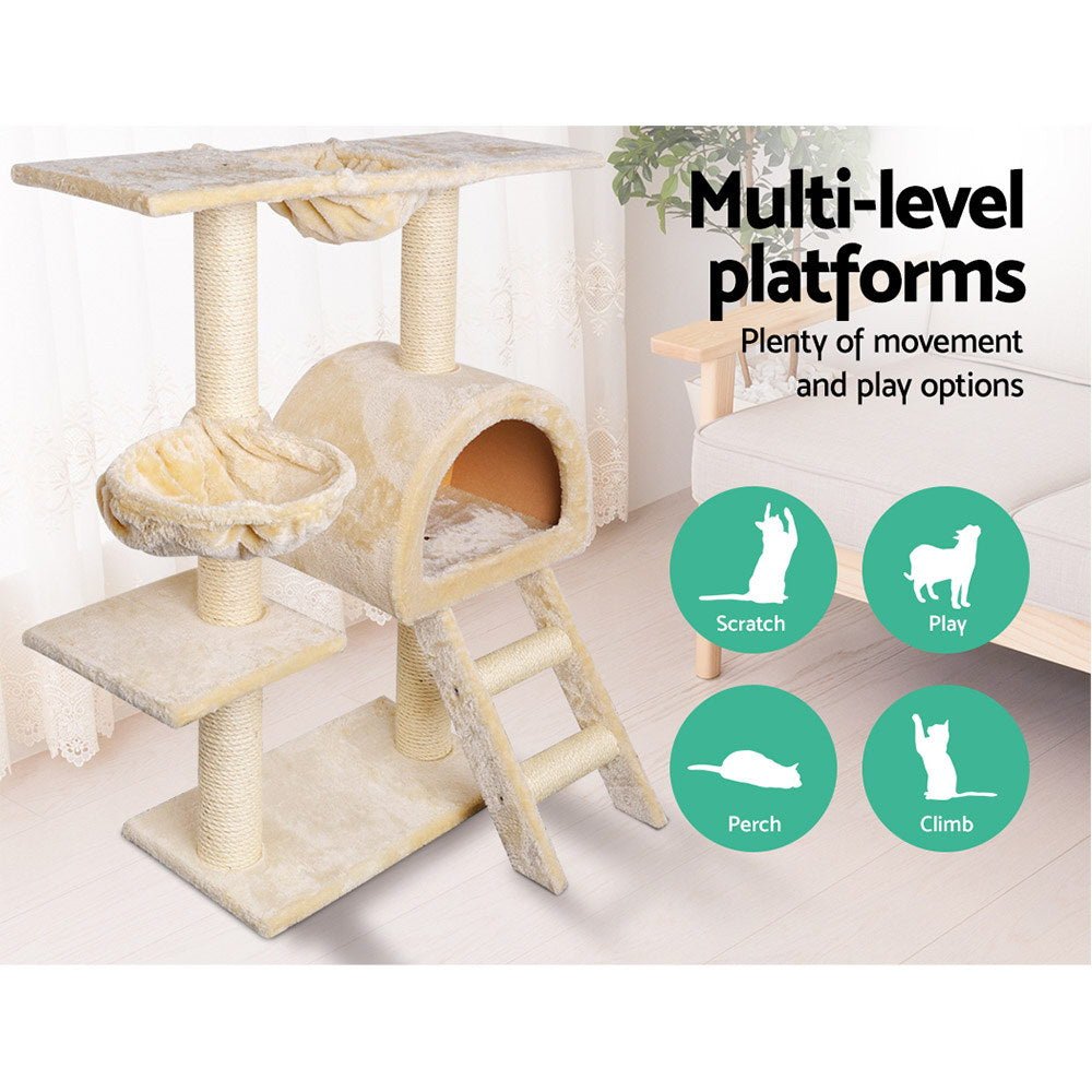 Cat Tree Trees Scratching Post Scratcher Condo Tower House Bed Beige 100cm - Pet Care > Cat Supplies - Rivercity House & Home Co. (ABN 18 642 972 209) - Affordable Modern Furniture Australia