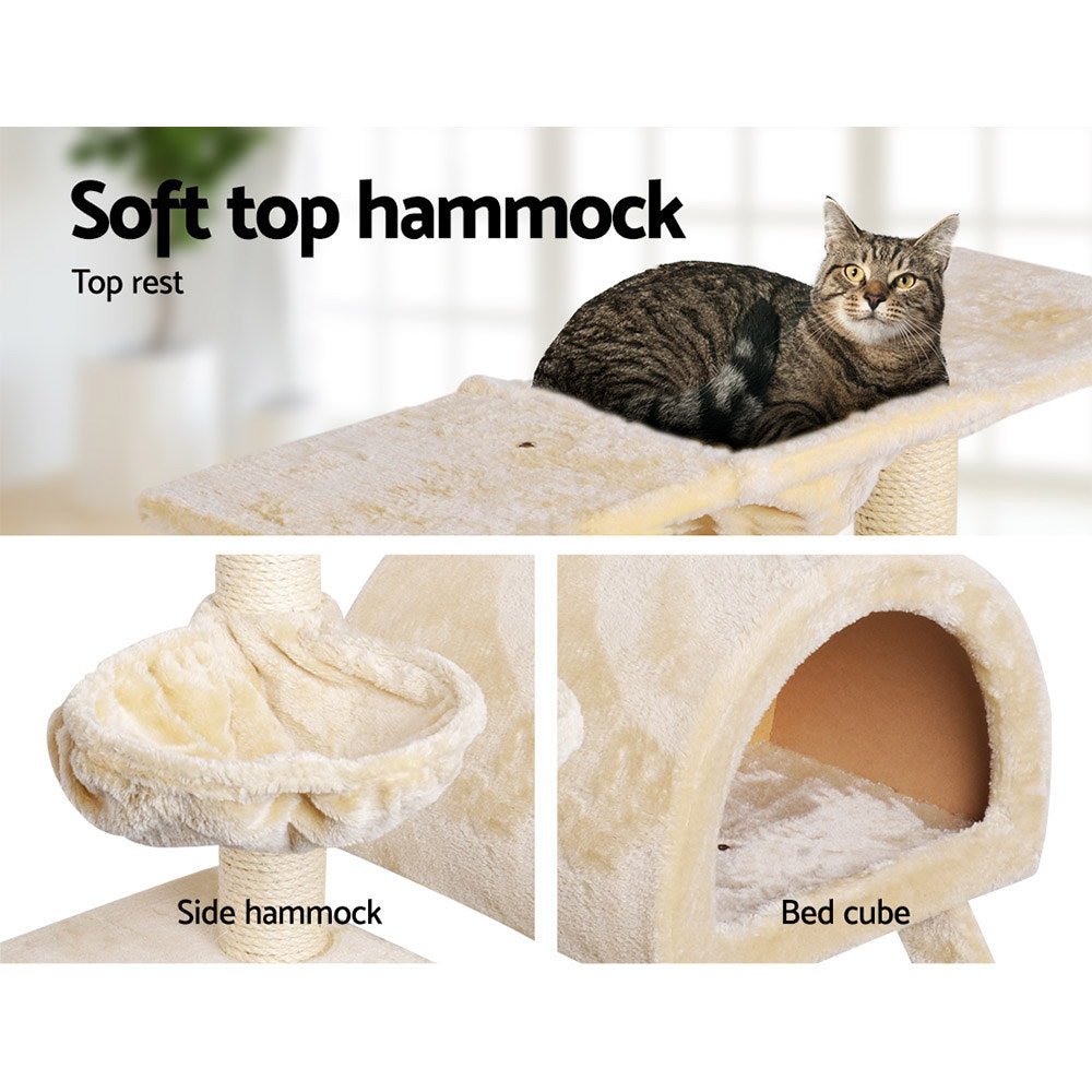 Cat Tree Trees Scratching Post Scratcher Condo Tower House Bed Beige 100cm - Pet Care > Cat Supplies - Rivercity House & Home Co. (ABN 18 642 972 209) - Affordable Modern Furniture Australia