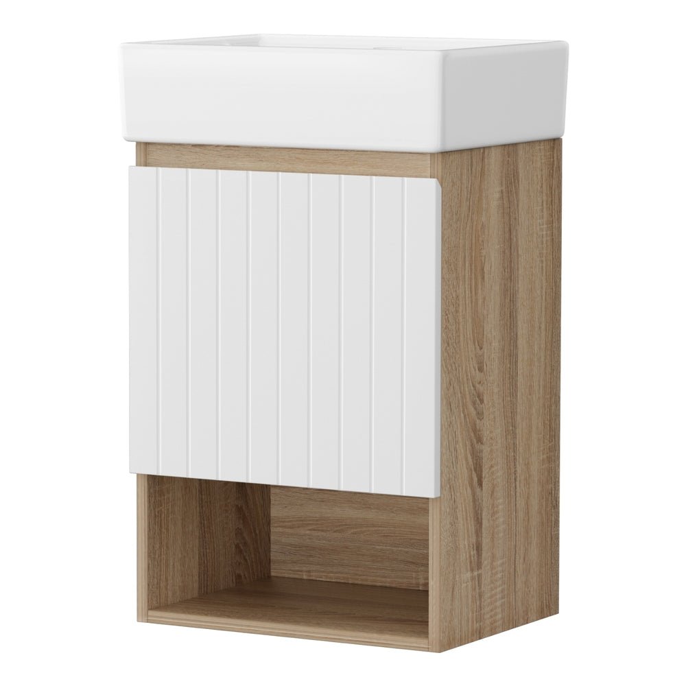 Cefito Vanity Unit 445mm Basin Bathroom Cabinet Storage Wall Hung Sink White - Furniture > Bathroom > Bathroom Cabinets, Cupboards & Storage - Rivercity House & Home Co. (ABN 18 642 972 209) - Affordable Modern Furniture Australia