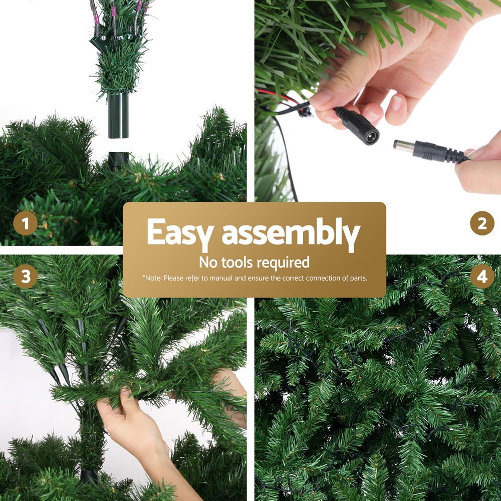 Christmas Tree 2.1m Xmas Tree Decoration 8 Light Mode Multi Colour - Occasions > Christmas > Christmas Trees - Rivercity House & Home Co. (ABN 18 642 972 209) - Affordable Modern Furniture Australia