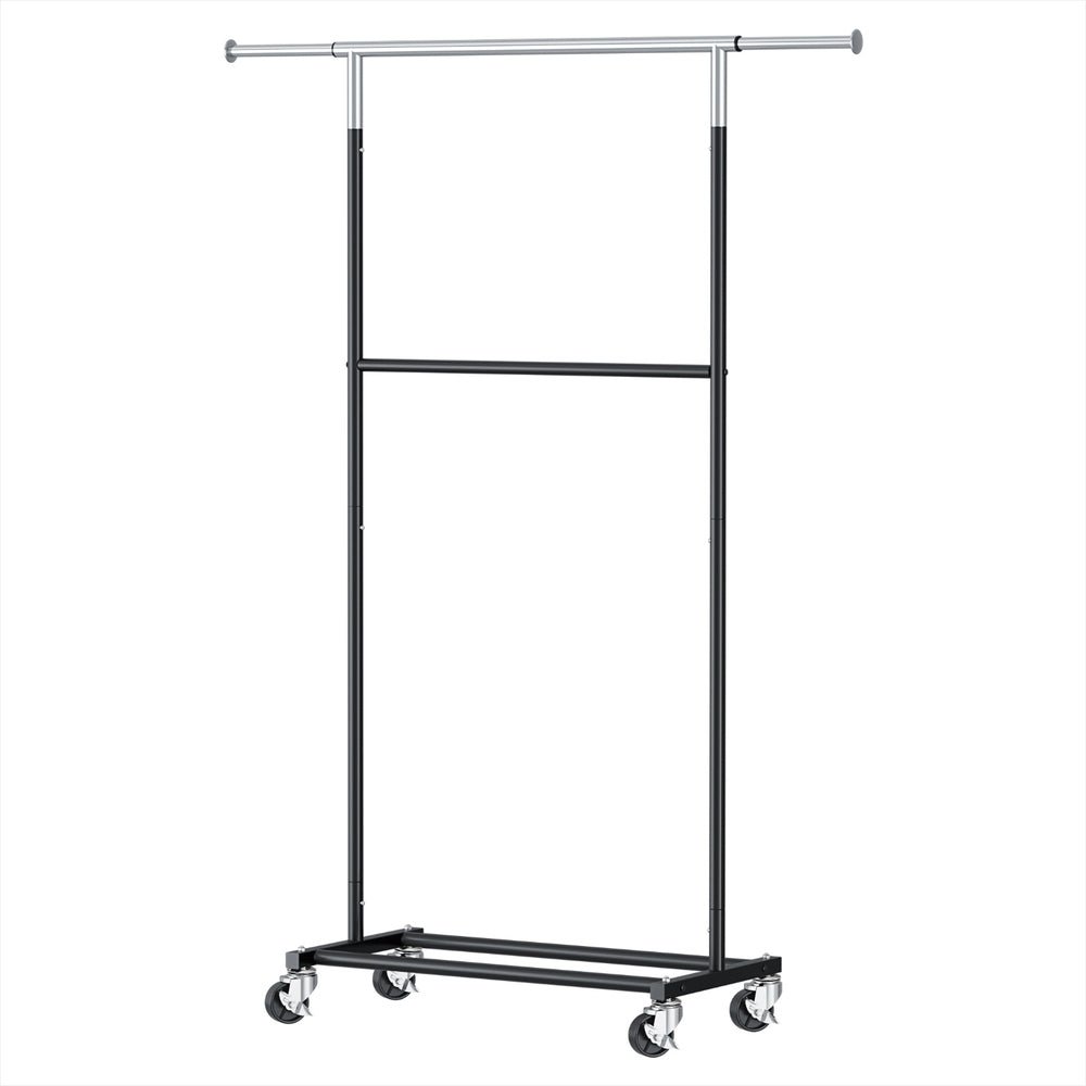 Clothes Rack Double Rod Airer Rail Coat Stand Adjustable Hanger - Furniture > Living Room > Coat Racks - Rivercity House & Home Co. (ABN 18 642 972 209) - Affordable Modern Furniture Australia