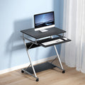 Compact Portable Desk with Slide Out Keyboard Tray (Black)