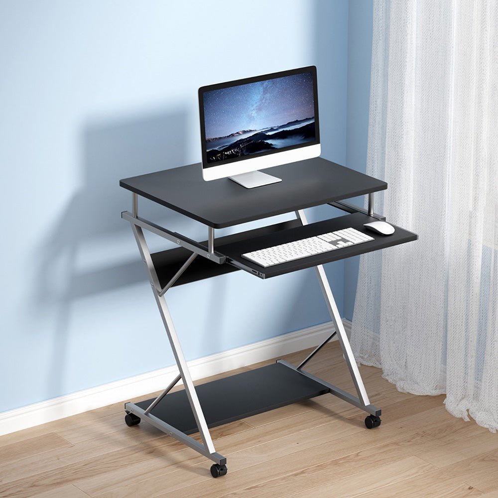 Compact Portable Desk with Slide Out Keyboard Tray (Black) - Rivercity House & Home Co. (ABN 18 642 972 209) - Affordable Modern Furniture Australia