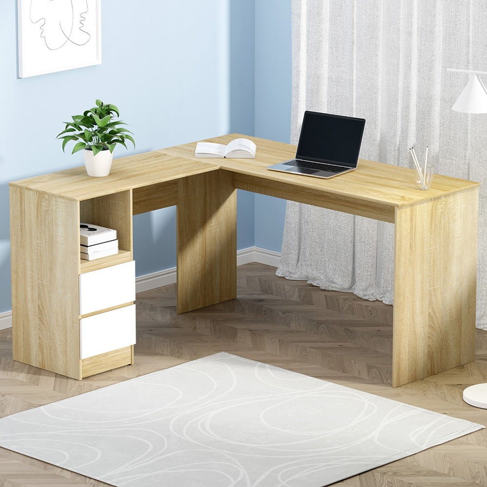 Computer Desk Drawer Cabinet L - Shape Oak 136CM - Furniture > Office ...