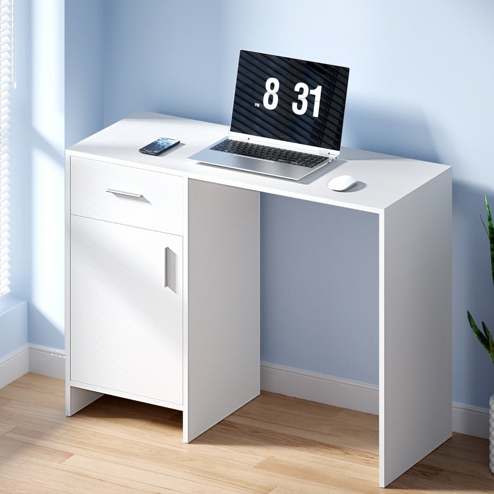 Contemporary Computer Desk with Storage - Rivercity House & Home Co. (ABN 18 642 972 209) - Affordable Modern Furniture Australia