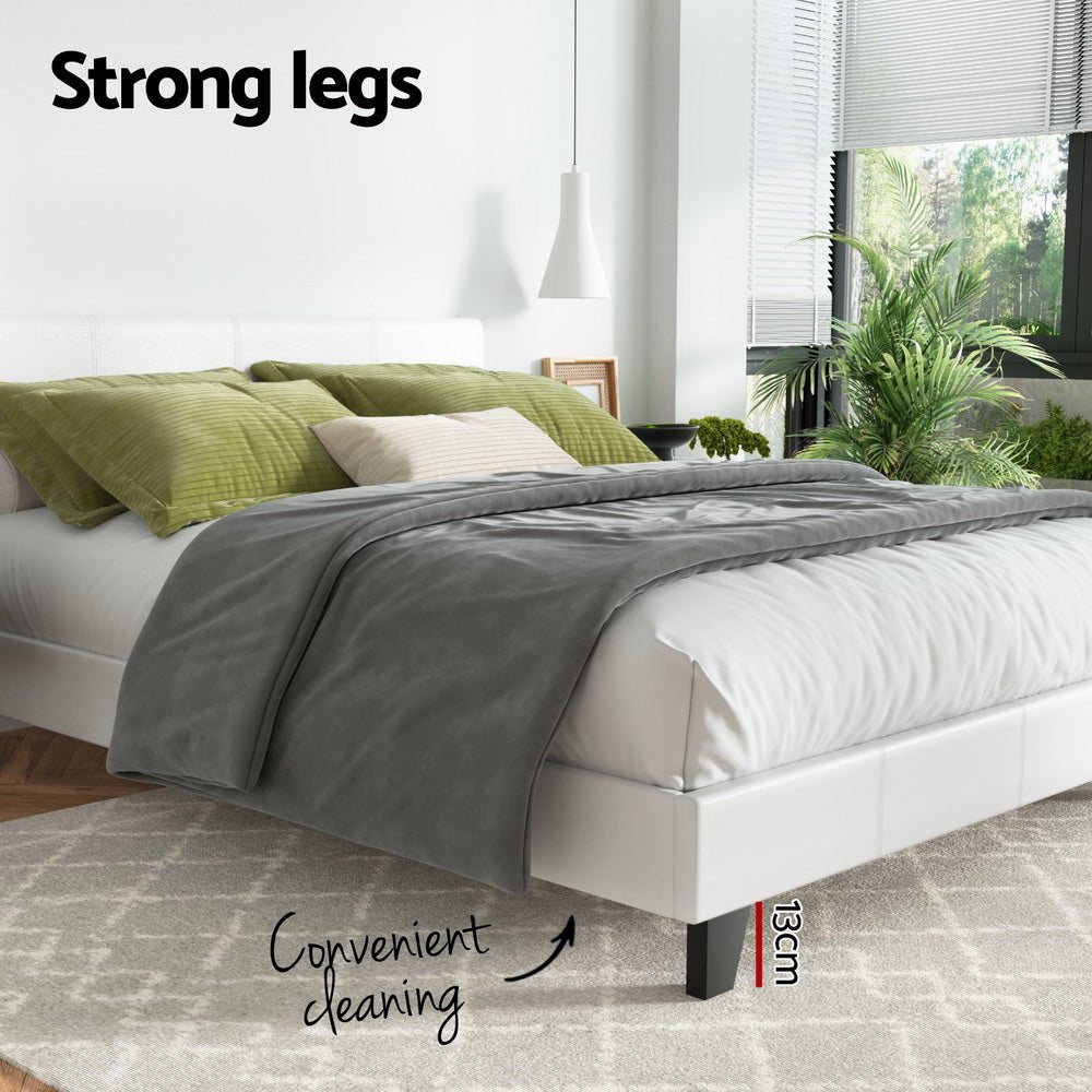 Coogee Double Bed Frame White - Rivercity House & Home Co. (ABN 18 642 972 209) - Affordable Modern Furniture Australia