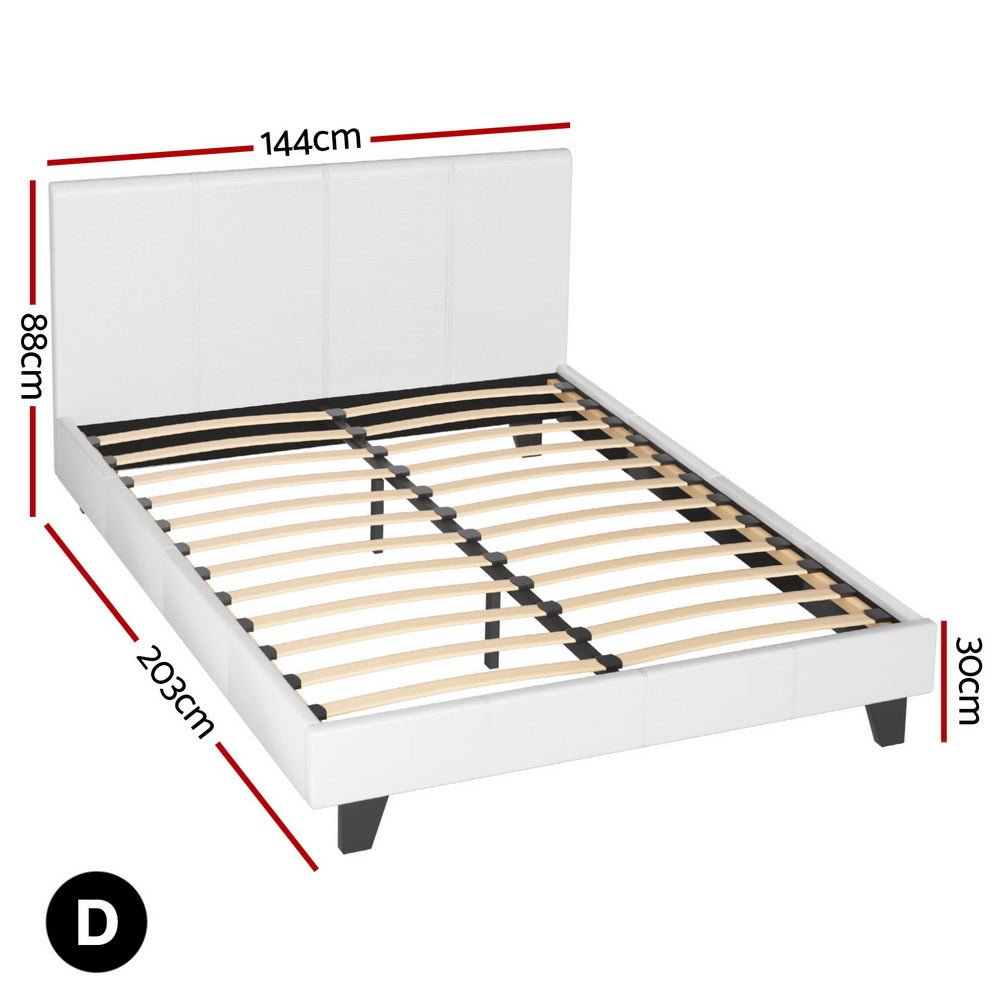 Coogee Double Bed Frame White - Rivercity House & Home Co. (ABN 18 642 972 209) - Affordable Modern Furniture Australia
