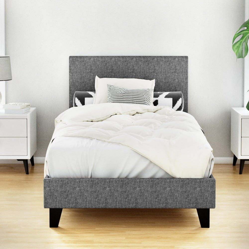 Coogee Single Bed Frame Grey - Rivercity House & Home Co. (ABN 18 642 972 209) - Affordable Modern Furniture Australia