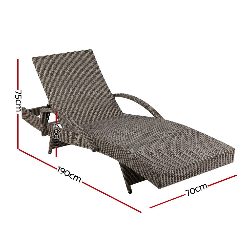 Deluxe Outdoor Sun Lounge Chairs with Cushions (Twin Pack) - Brand - Rivercity House & Home Co. (ABN 18 642 972 209) - Affordable Modern Furniture Australia