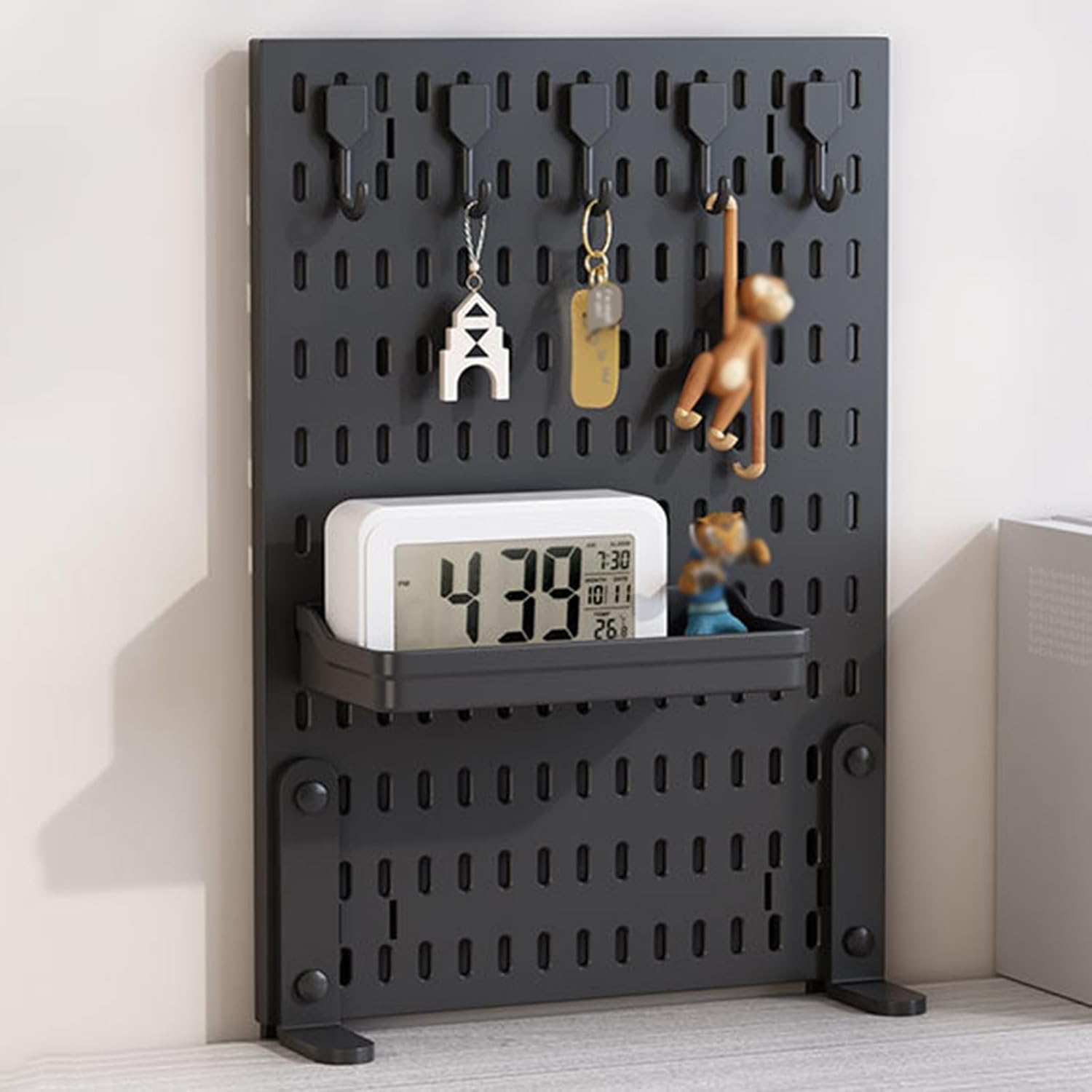 Desk Pegboard Organiser Kit with Hooks, Tray & Clamp Mount for Office, Gaming & Home Workspace - Black - Home & Garden > Home Office Accessories > Desk Accessories - Rivercity House & Home Co. (ABN 18 642 972 209) - Affordable Modern Furniture Australia